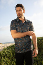 Load image into Gallery viewer, Mens Performance Fabric Modern Fit Stretch Aztec Print Polo