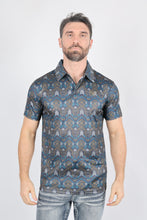 Load image into Gallery viewer, Mens Performance Fabric Modern Fit Stretch Aztec Print Polo