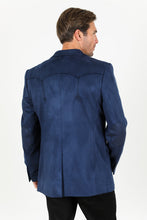 Load image into Gallery viewer, Men's Double Button Faux-Suede Blazer - Navy