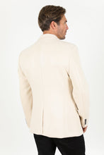 Load image into Gallery viewer, Men's Double Button Off White Faux-Suede Blazer