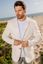 Load image into Gallery viewer, Men's Double Button Off White Faux-Suede Blazer