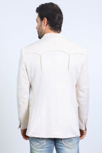 Load image into Gallery viewer, Men's Double Button Faux-Suede Blazer - Off White