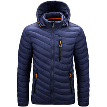 Load image into Gallery viewer, Men's Autumn Winter Classic Hooded Jacket Warm Coat Hooded Winter Coat Warm Adjustable Hood Jacket Cotton Removable Hood Jackets Men Simple Casual Vintage Detachable Hat Outfits Warm Men Lightweight Soft Jackets
