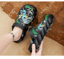 Load image into Gallery viewer, Men's Black Rubber Beach Flip Flops Sandals Wedge Flat Shoes Footwear Fashion Unisex Garden Clogs Sports Sandals Outdoor Indoor Lightweight Clogs