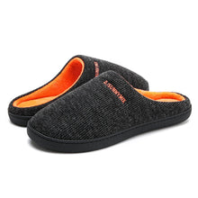 Load image into Gallery viewer, Men's Cotton Fabric Slippers Indoor Non-Slip Home Fur Couple Flat Men Winter Slipper Cotton Memory Foam Slippers Comfort Knitted Cotton-blend Closed Toe House Indoor Outdoor Shoes