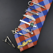 Load image into Gallery viewer, Men's Metal Tie Clip Vintage Unique Shape Bright Stainless Steel Necktie Clasp Gentleman's Party Luxury Tie Bars Clips Wedding Luxury Design Accessories For Men