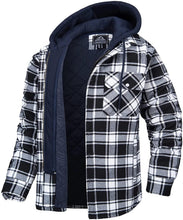 Load image into Gallery viewer, Men's Modern Warm Jacket With Removable Hood Winter Coats Men's Hooded Jackets Fashionable Autumn Jackets Winter Warm Coat Thick Hoodie Long Sleeve Outdoor Plaid Shirt Jackets
