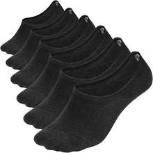 Load image into Gallery viewer, Comfort Rich Men's No Show Socks - Black, and White Cotton, Size 10-13