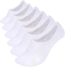 Load image into Gallery viewer, Comfort Rich Men's No Show Socks - Black, and White Cotton, Size 10-13