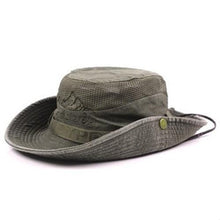 Load image into Gallery viewer, Men's Outdoor Traveling Cap Summer Mesh Breathable Retro Cotton Bucket Hat Unisex Adult High Quality Hat Jungle Fishing Hats Novelty Dad's Beach Cap Bucket Hat For Fishing Summer Adjustable Hat