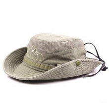 Load image into Gallery viewer, Men's Outdoor Traveling Cap Summer Mesh Breathable Retro Cotton Bucket Hat Unisex Adult High Quality Hat Jungle Fishing Hats Novelty Dad's Beach Cap Bucket Hat For Fishing Summer Adjustable Hat