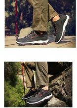 Load image into Gallery viewer, Men's Sports Hiking Shoes Low-Top Breathable Non-Slip Wear-Resistant Outdoor Leisure Sports Shoes Men Leather Non-Slip Sneakers Lightweight Low Top For Outdoor Trailing Walking Shoes
