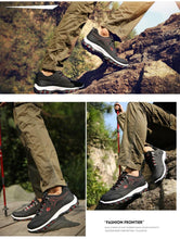 Load image into Gallery viewer, Men's Sports Hiking Shoes Low-Top Breathable Non-Slip Wear-Resistant Outdoor Leisure Sports Shoes Men Leather Non-Slip Sneakers Lightweight Low Top For Outdoor Trailing Walking Shoes