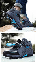 Load image into Gallery viewer, Men's Winter Snow Boots Waterproof Leather Sports Super Warm Men's Boots Outdoor Hiking Boots Work Travel Shoes Trail Climbing Shoes Lace Up Anti-Slip Waterproof Working Outdoor Boots