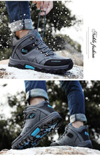Load image into Gallery viewer, Men's Winter Snow Boots Waterproof Leather Sports Super Warm Men's Boots Outdoor Hiking Boots Work Travel Shoes Trail Climbing Shoes Lace Up Anti-Slip Waterproof Working Outdoor Boots