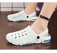 Load image into Gallery viewer, Men Sandals Summer Hole Shoes Rubber Tasteless Plastic Unisex Garden Shoes Black Beach Flat Men Sandals Non Slip Water Shoes Lightweight Home Slip On Walking Casual Holiday Shoes