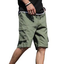 Load image into Gallery viewer, Men Shorts Casual Loose Sports Pants Overalls Men New Summer Fashion Beach Pants High Quality Shorts Men Summer Men's Outdoor Cargo Shorts Pocket Cotton Casual Half Pants Mid Waist Drawstring Loose Shorts