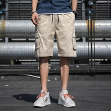 Load image into Gallery viewer, Men Shorts Casual Loose Sports Pants Overalls Men New Summer Fashion Beach Pants High Quality Shorts Men Summer Men's Outdoor Cargo Shorts Pocket Cotton Casual Half Pants Mid Waist Drawstring Loose Shorts