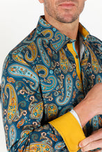 Load image into Gallery viewer, Satin Cotton/Spandex Long Sleeve Shirt - Teal