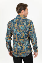 Load image into Gallery viewer, Satin Cotton/Spandex Long Sleeve Shirt - Teal