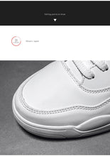 Load image into Gallery viewer, Men White Casual Leather Fashion Sneakers Breathable Sports Running Shoes Leather Running Sport Air Cushion Outdoor Training Sneakers High Quality Design