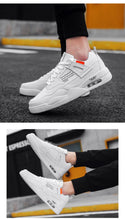 Load image into Gallery viewer, Men White Casual Leather Fashion Sneakers Breathable Sports Running Shoes Leather Running Sport Air Cushion Outdoor Training Sneakers High Quality Design