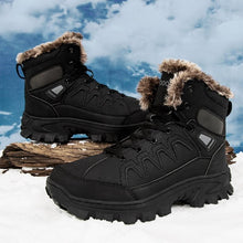 Load image into Gallery viewer, Men Winter Snow Boots Waterproof Leather Outdoor Hiqh Quality Boots Training Boots Non-Slip Warm Waterproof Mid Calf Shoes Outdoor Hiking Climbing Full Fur Lined Design