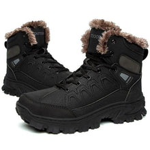 Load image into Gallery viewer, Men Winter Snow Boots Waterproof Leather Outdoor Hiqh Quality Boots Training Boots Non-Slip Warm Waterproof Mid Calf Shoes Outdoor Hiking Climbing Full Fur Lined Design