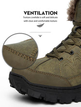 Load image into Gallery viewer, Men Winter Snow Boots Waterproof Leather Outdoor Hiqh Quality Boots Training Boots Non-Slip Warm Waterproof Mid Calf Shoes Outdoor Hiking Climbing Full Fur Lined Design