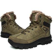 Load image into Gallery viewer, Men Winter Snow Boots Waterproof Leather Outdoor Hiqh Quality Boots Training Boots Non-Slip Warm Waterproof Mid Calf Shoes Outdoor Hiking Climbing Full Fur Lined Design