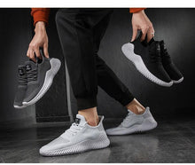 Load image into Gallery viewer, Mens Breathable White Trendy Sneakers Casual Design Light Walking Running Trainers Casual Breathable Mesh Men Running Shoes Walking Sneakers