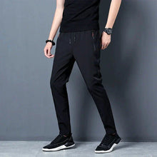 Load image into Gallery viewer, Men's Casual Pants Straight Slim Fit Elastic Waist Jogger Korean Classic Blue Black Gray Male Brand Trousers Plus Size