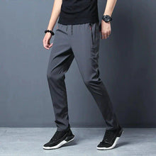 Load image into Gallery viewer, Men's Casual Pants Straight Slim Fit Elastic Waist Jogger Korean Classic Blue Black Gray Male Brand Trousers Plus Size
