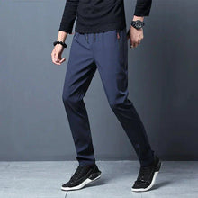Load image into Gallery viewer, Men's Casual Pants Straight Slim Fit Elastic Waist Jogger Korean Classic Blue Black Gray Male Brand Trousers Plus Size