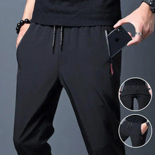 Load image into Gallery viewer, Men's Casual Pants Straight Slim Fit Elastic Waist Jogger Korean Classic Blue Black Gray Male Brand Trousers Plus Size