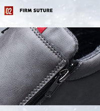 Load image into Gallery viewer, Mens Casual Winter Warm Ankle Boots Fashion Snow Boots Outdoor Footwear Black Sneakers Men's Leather Lined Warm Anti-slip Outdoor Work Shoes