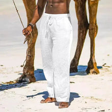 Load image into Gallery viewer, Men's Casual Cotton Linen Elastic Waist Pants with Streetwear Style