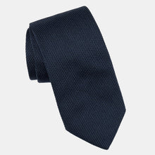 Load image into Gallery viewer, Cavour - Dark Navy Silk Grenadine Tie