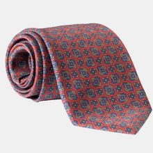 Load image into Gallery viewer, Parma - Printed Madder Silk Tie - Barn Red
