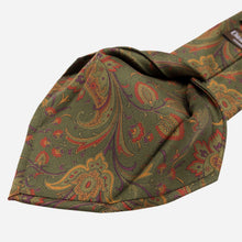 Load image into Gallery viewer, Borromeo - Printed Madder Silk Tie - Olive