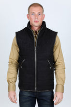 Load image into Gallery viewer, Men's Fur Lined Quilted Faux Suede Vest - Black
