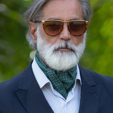 Load image into Gallery viewer, Condotti - Silk Ascot Cravat Tie - Green and Navy
