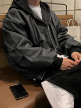 Load image into Gallery viewer, Men's Hooded Leather Jackets