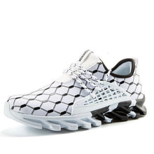 Load image into Gallery viewer, Mens Lightweight Breathable White Sneakers Casual Spring New Fashion Comfortable Walking Slip-On Sneakers Breathable Fashion Athletic Gym Casual Tennis Sneakers Modern Design Shoes