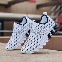 Load image into Gallery viewer, Mens Lightweight Breathable White Sneakers Casual Spring New Fashion Comfortable Walking Slip-On Sneakers Breathable Fashion Athletic Gym Casual Tennis Sneakers Modern Design Shoes
