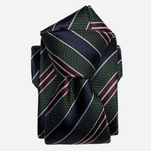 Load image into Gallery viewer, Vesuvio - Silk Jacquard Tie - Green and Navy