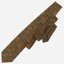 Load image into Gallery viewer, Borromeo - Printed Madder Silk Tie - Olive