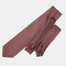 Load image into Gallery viewer, Parma - Printed Madder Silk Tie - Barn Red