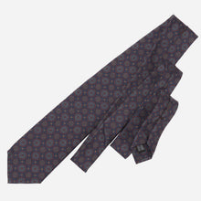 Load image into Gallery viewer, Moretti - Printed Madder Silk Tie - Navy & Burgundy