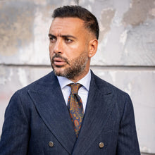 Load image into Gallery viewer, Borromeo - Printed Madder Silk Tie - Navy